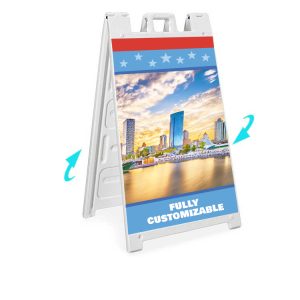 Deluxe Coroplast A-Frame. Double sided. White.