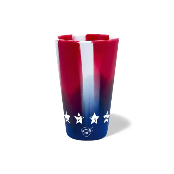 Customizable Stars and Stripes 16 oz. Silicone Pint Glass